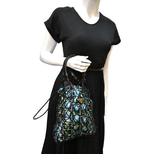 PRADA Rete Fabric Mesh Tote Bag Multicolor
