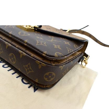 LOUIS VUITTON Metis Pochette Reverse Monogram Canvas Crossbody Bag Brown