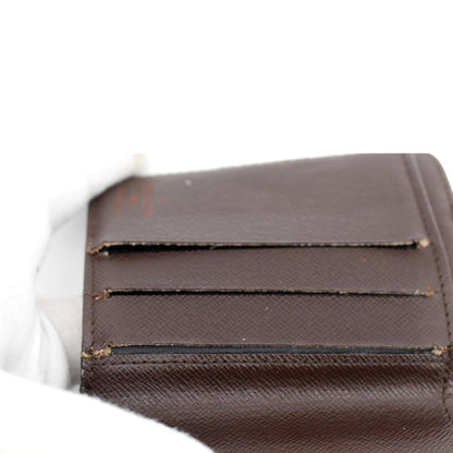 LOUIS VUITTON Bifold Compact Zip Damier Ebene Wallet Brown
