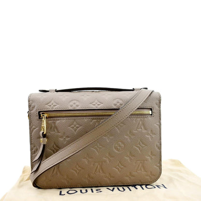 LOUIS VUITTON Metis Pochette Empreinte Leather Crossbody Bag Tourterelle