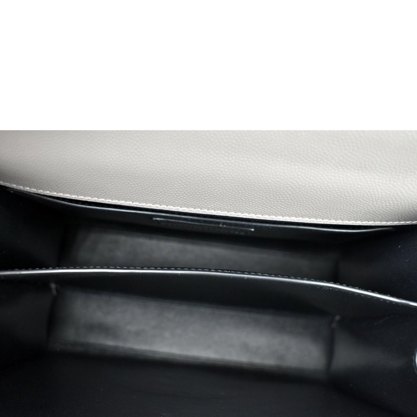 YVES SAINT LAURENT Cassandra Medium Calfskin Leather Shoulder Bag Fog