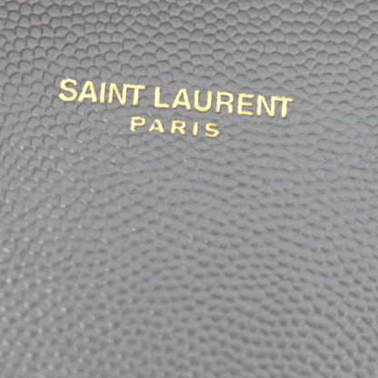 YVES SAINT LAURENT Cassandra Medium Calfskin Leather Shoulder Bag Fog