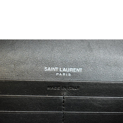 Yves Saint Laurent Embossed Leather Wallet Black