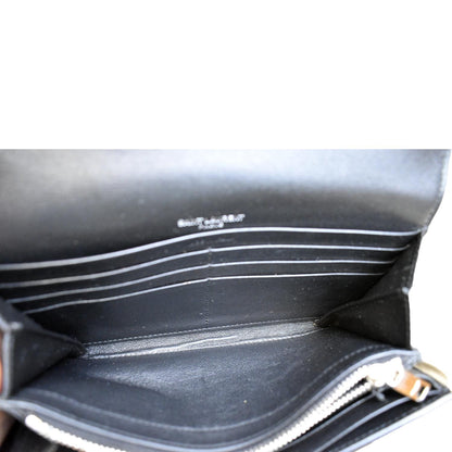 Yves Saint Laurent Embossed Leather Wallet Black