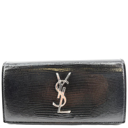 Yves Saint Laurent Embossed Leather Wallet Black
