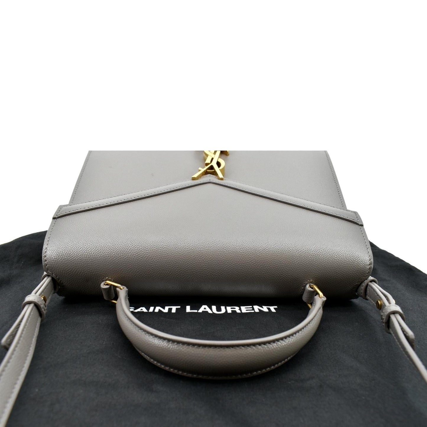YVES SAINT LAURENT Cassandra Medium Calfskin Leather Shoulder Bag Fog