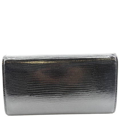 Yves Saint Laurent Embossed Leather Wallet Black