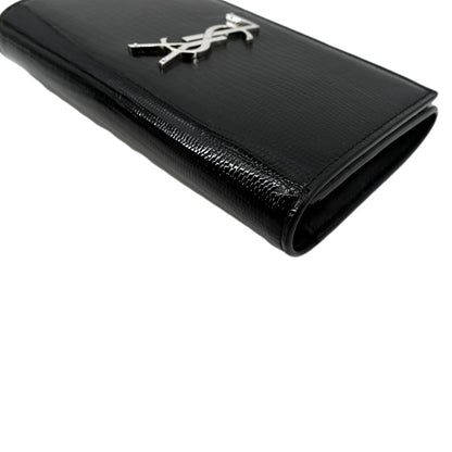 Yves Saint Laurent Embossed Leather Wallet Black