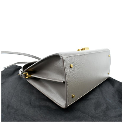 YVES SAINT LAURENT Cassandra Medium Calfskin Leather Shoulder Bag Fog