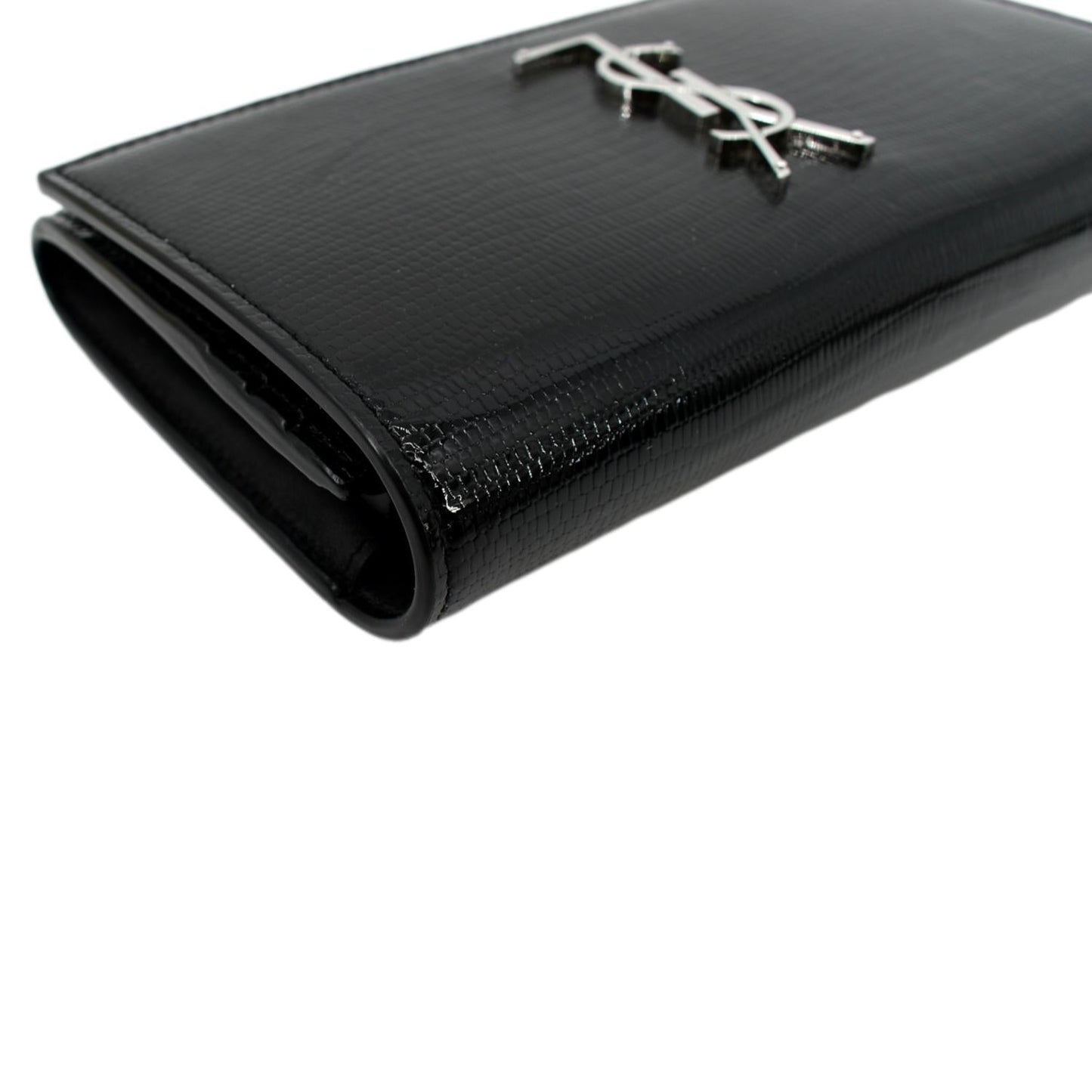 Yves Saint Laurent Embossed Leather Wallet Black