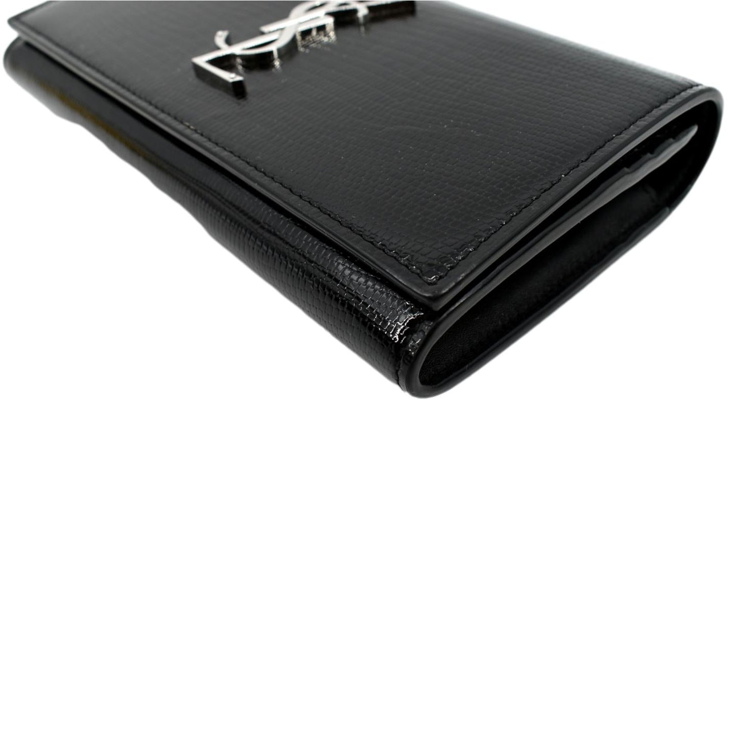 Yves Saint Laurent Embossed Leather Wallet Black