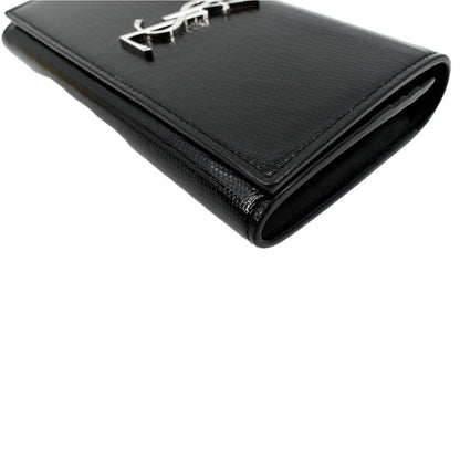 Yves Saint Laurent Embossed Leather Wallet Black