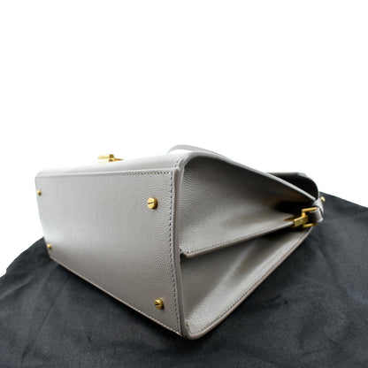 YVES SAINT LAURENT Cassandra Medium Calfskin Leather Shoulder Bag Fog