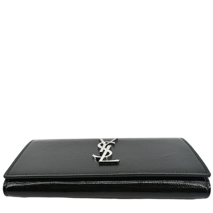 Yves Saint Laurent Embossed Leather Wallet Black