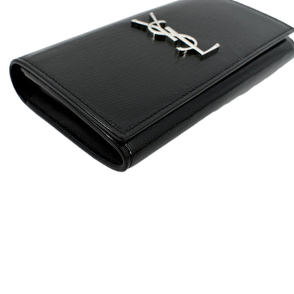 Yves Saint Laurent Embossed Leather Wallet Black