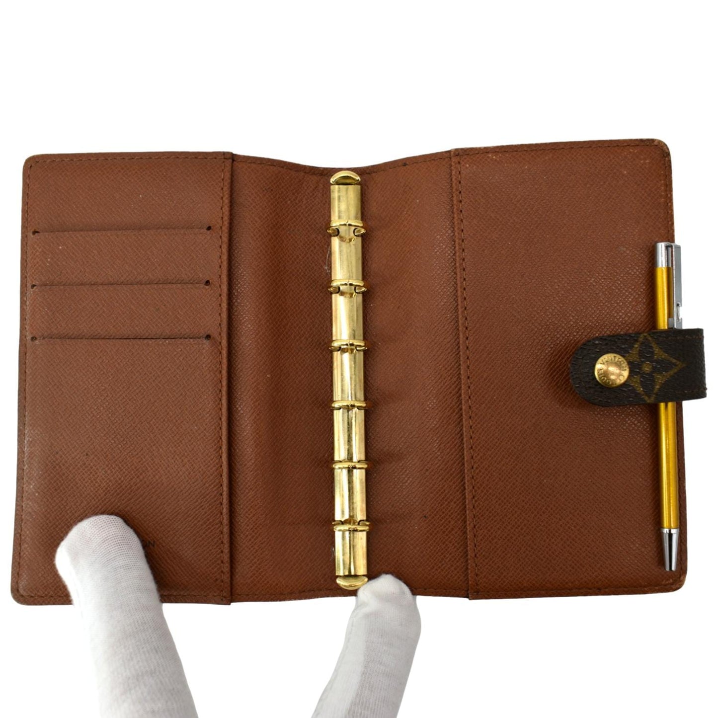 LOUIS VUITTON Agenda PM Monogram Canvas Planner Cover Brown