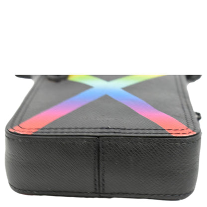 LOUIS VUITTON Sac Danube Taiga Messenger Crossbody Bag Black