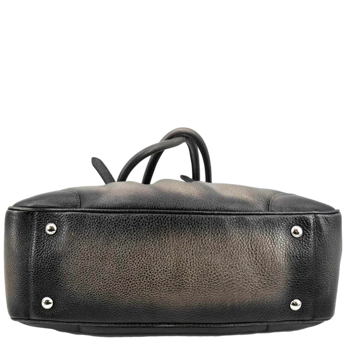 PRADA Gradient Antik Frame Leather Satchel Bag Bronze Metallic