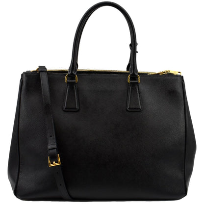 PRADA Galleria Large Saffiano Leather Tote Shoulder Bag Black