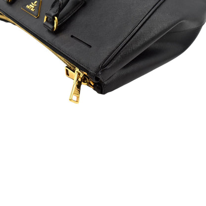 PRADA Galleria Large Saffiano Leather Tote Shoulder Bag Black