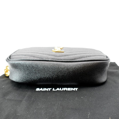 YVES SAINT LAURENT Mini Lou Leather Camera Crossbody Bag Black