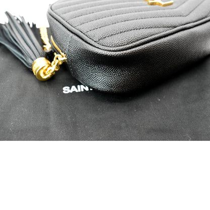 YVES SAINT LAURENT Mini Lou Leather Camera Crossbody Bag Black