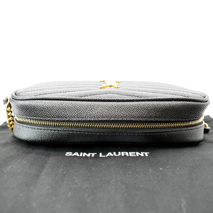 YVES SAINT LAURENT Mini Lou Leather Camera Crossbody Bag Black