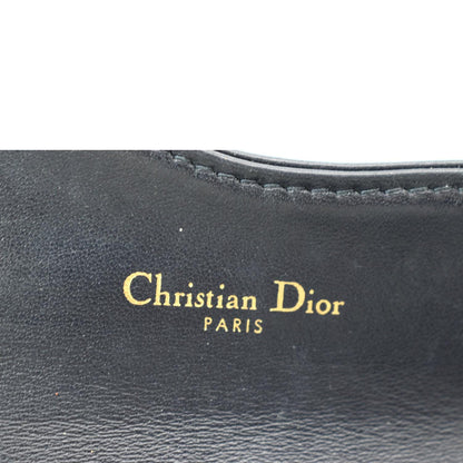 CHRISTIAN DIOR Saddle Flap Jacquard Canvas Card Holder Beige