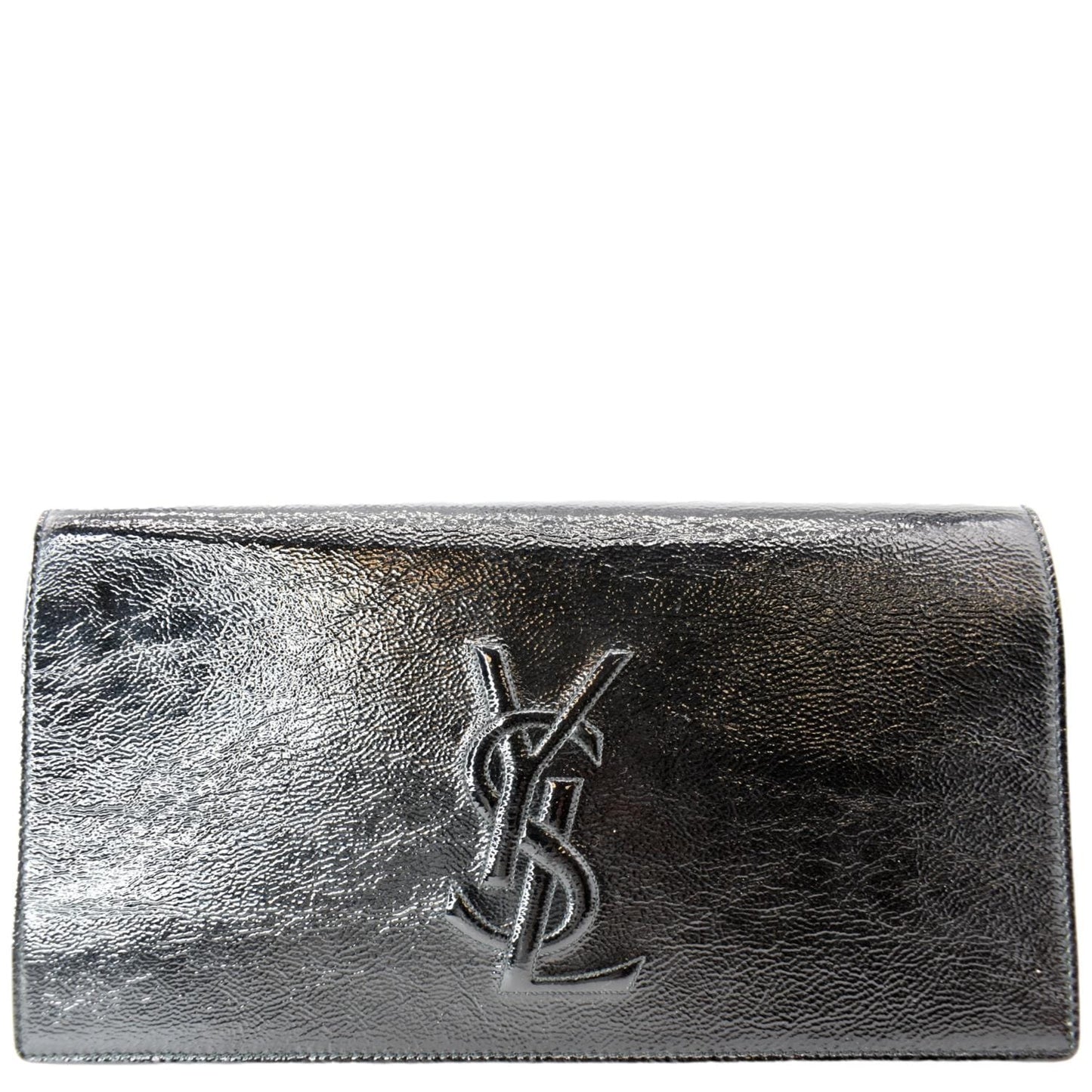 YVES SAINT LAURENT Belle de Jour Leather Clutch Bag Black