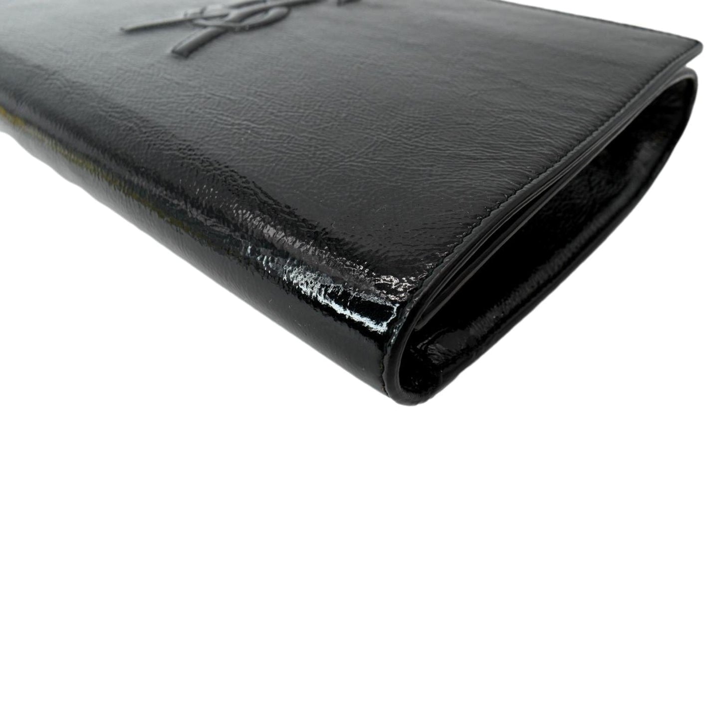 YVES SAINT LAURENT Belle de Jour Leather Clutch Bag Black