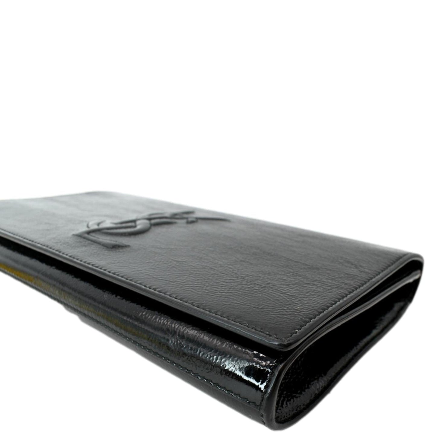 YVES SAINT LAURENT Belle de Jour Leather Clutch Bag Black