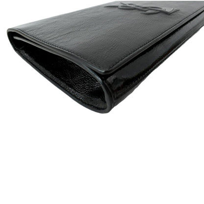YVES SAINT LAURENT Belle de Jour Leather Clutch Bag Black