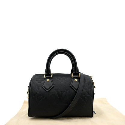 LOUIS VUITTON Giant Speedy 20 Bandouliere Empreinte  Shoulder Bag Black