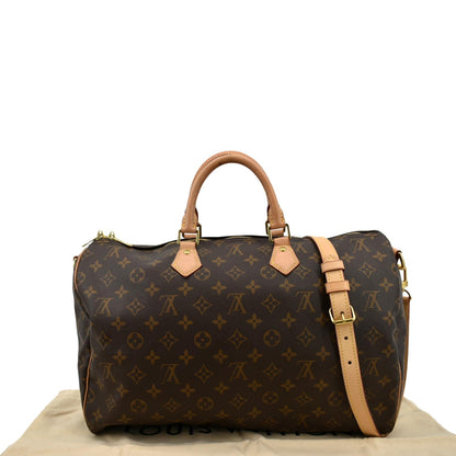 LOUIS VUITTON Speedy 40 Bandouliere Monogram Canvas Shoulder Bag Brown