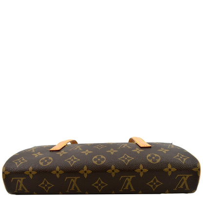 LOUIS VUITTON Sonatine Monogram Canvas Satchel Bag Brown