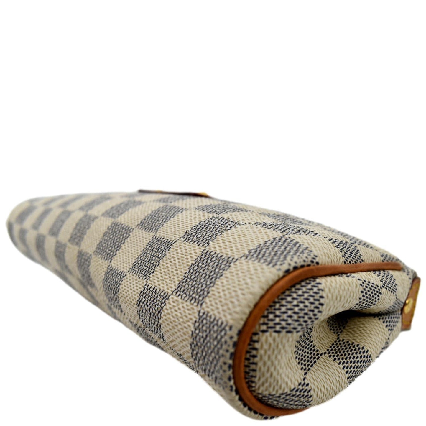 LOUIS VUITTON Pochette Eva Damier Azur Clutch Bag White