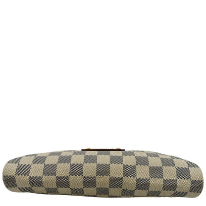 LOUIS VUITTON Pochette Eva Damier Azur Clutch Bag White