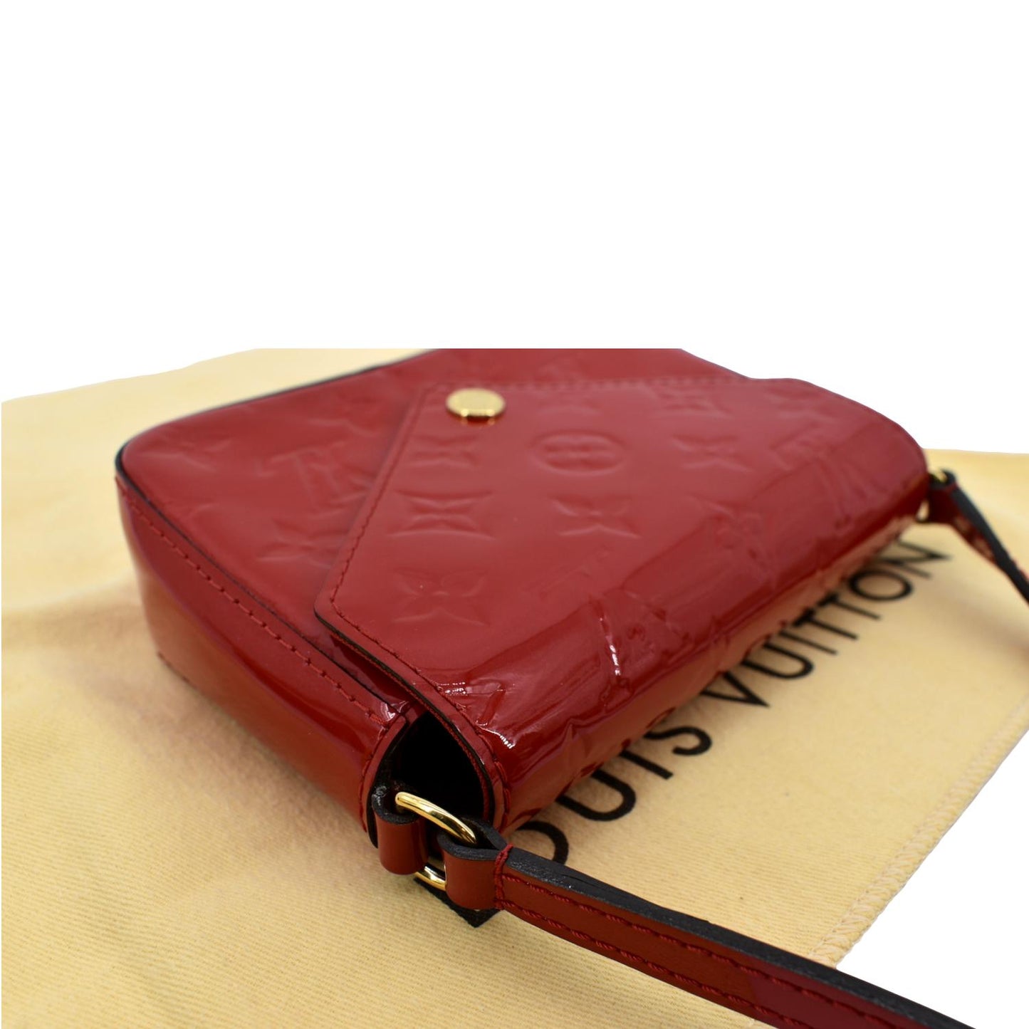 LOUIS VUITTON Sac Lucie Monogram Patent Leather Crossbody Bag Cherry