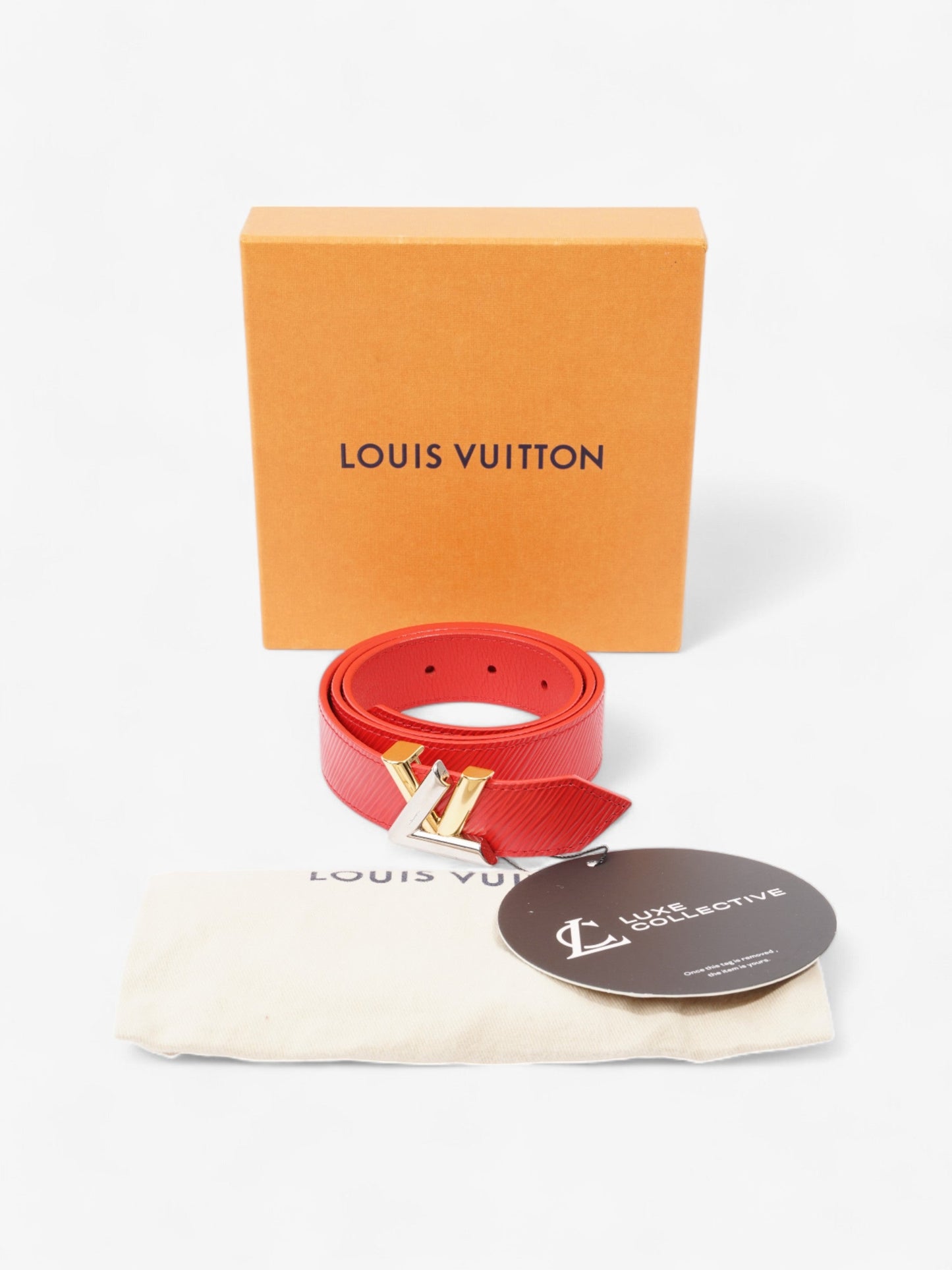 Louis Vuitton Twist Belt Red Epi Leather 80cm 32"