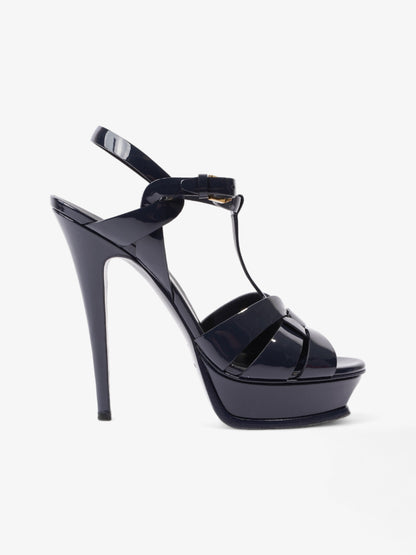 Saint Laurent Tribute Platform Heels 140mm Navy Blue Patent Leather EU 40 UK 7