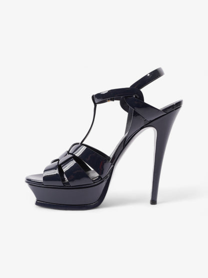 Saint Laurent Tribute Platform Heels 140mm Navy Blue Patent Leather EU 40 UK 7