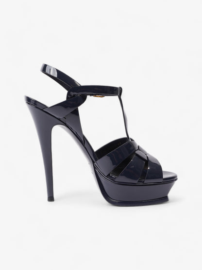 Saint Laurent Tribute Platform Heels 140mm Navy Blue Patent Leather EU 40 UK 7