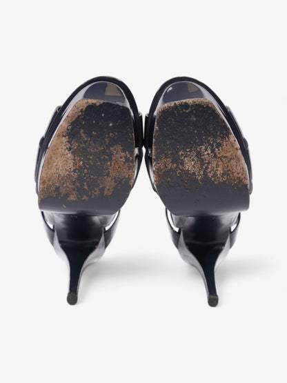 Saint Laurent Tribute Platform Heels 140mm Navy Blue Patent Leather EU 40 UK 7
