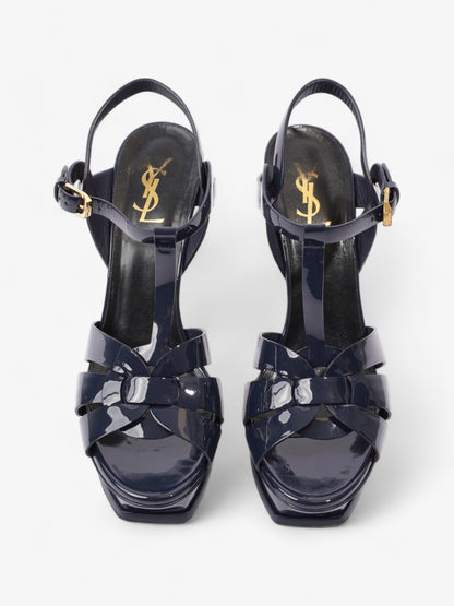 Saint Laurent Tribute Platform Heels 140mm Navy Blue Patent Leather EU 40 UK 7