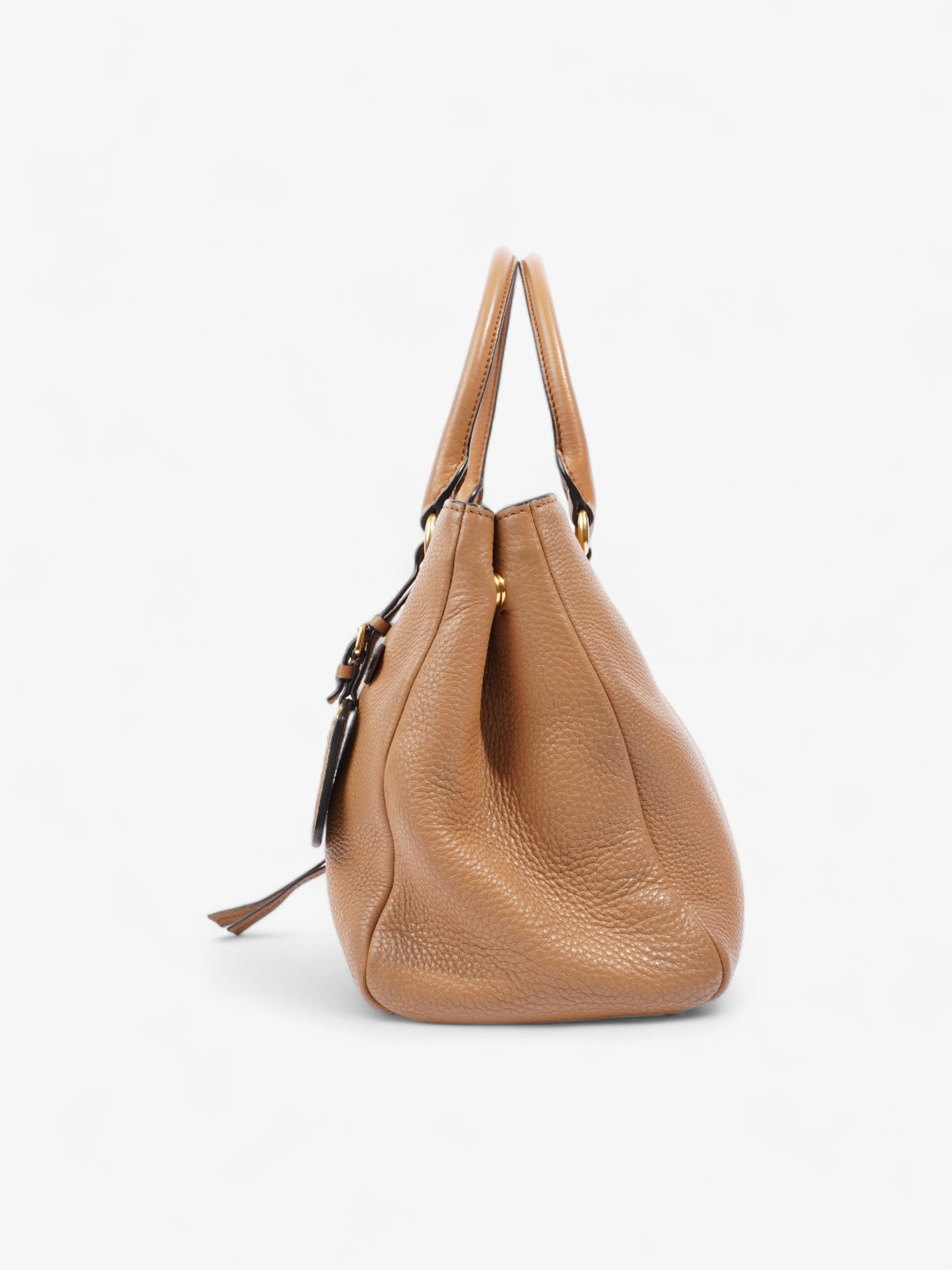 Prada Vitello Phoenix Tote Tan Leather