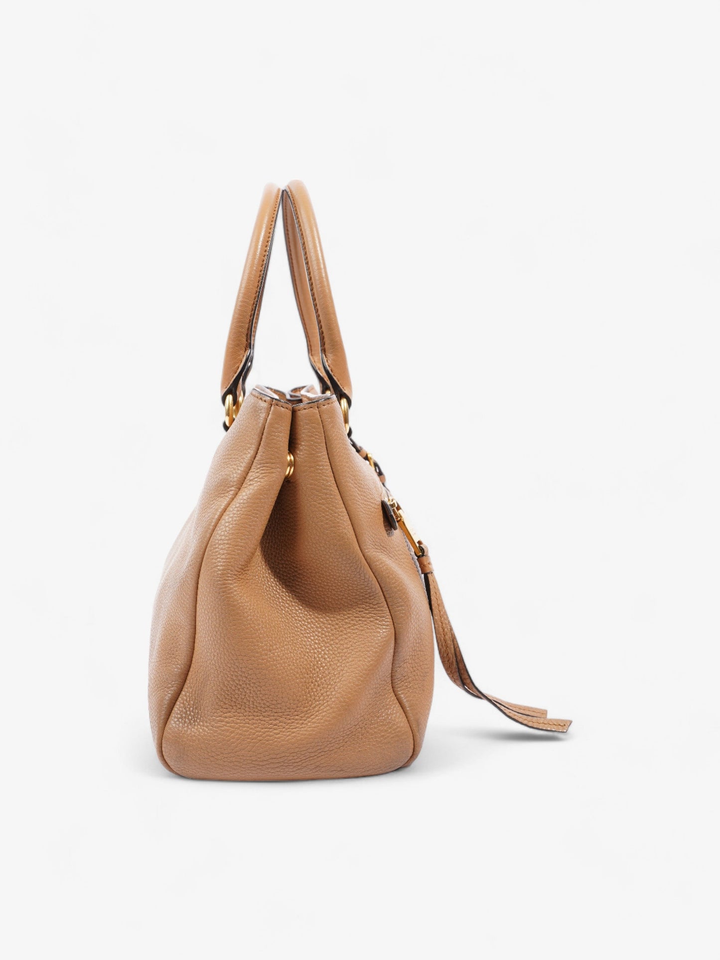 Prada Vitello Phoenix Tote Tan Leather