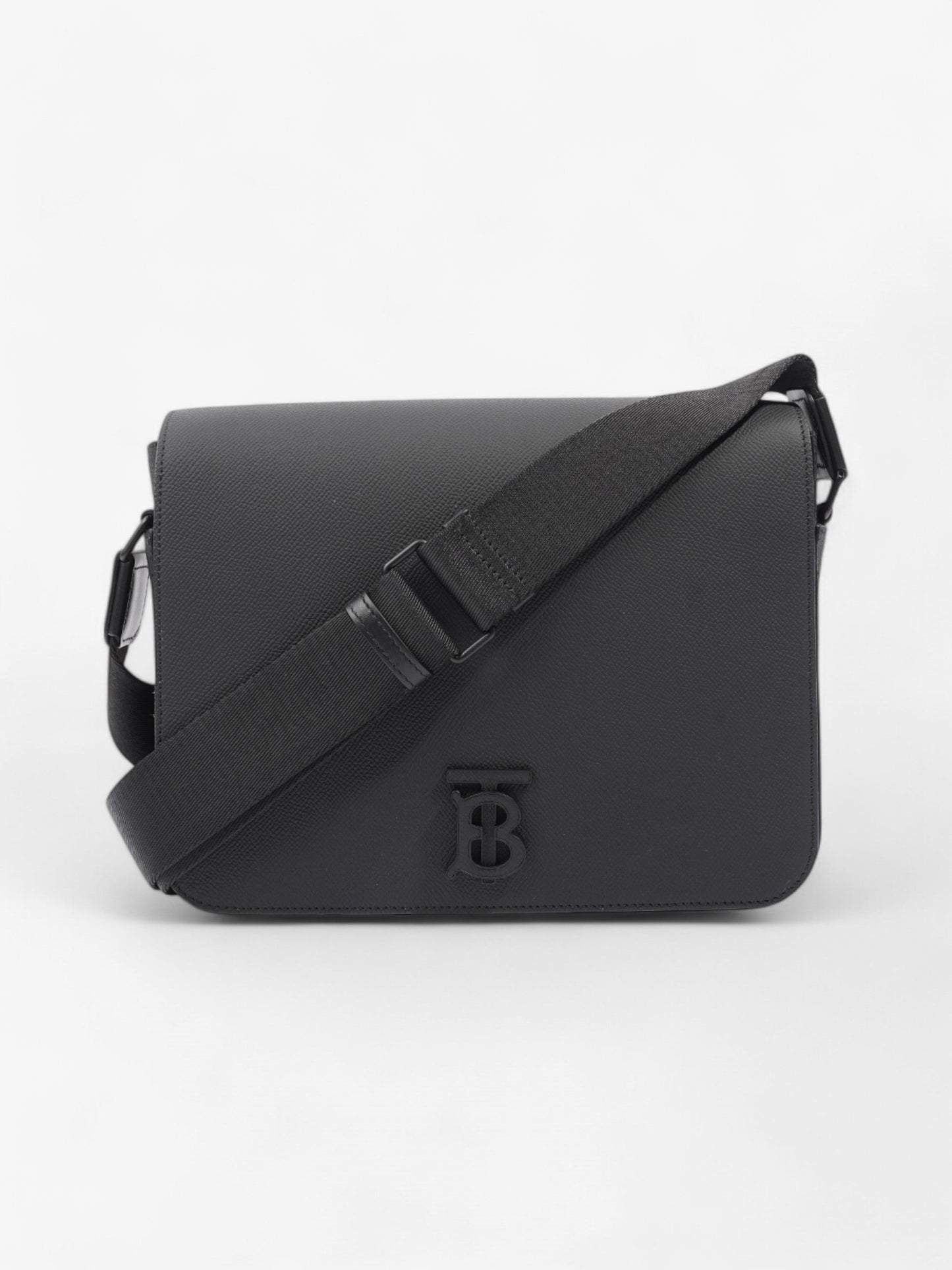 Burberry TB Alfred Black Grained Leather