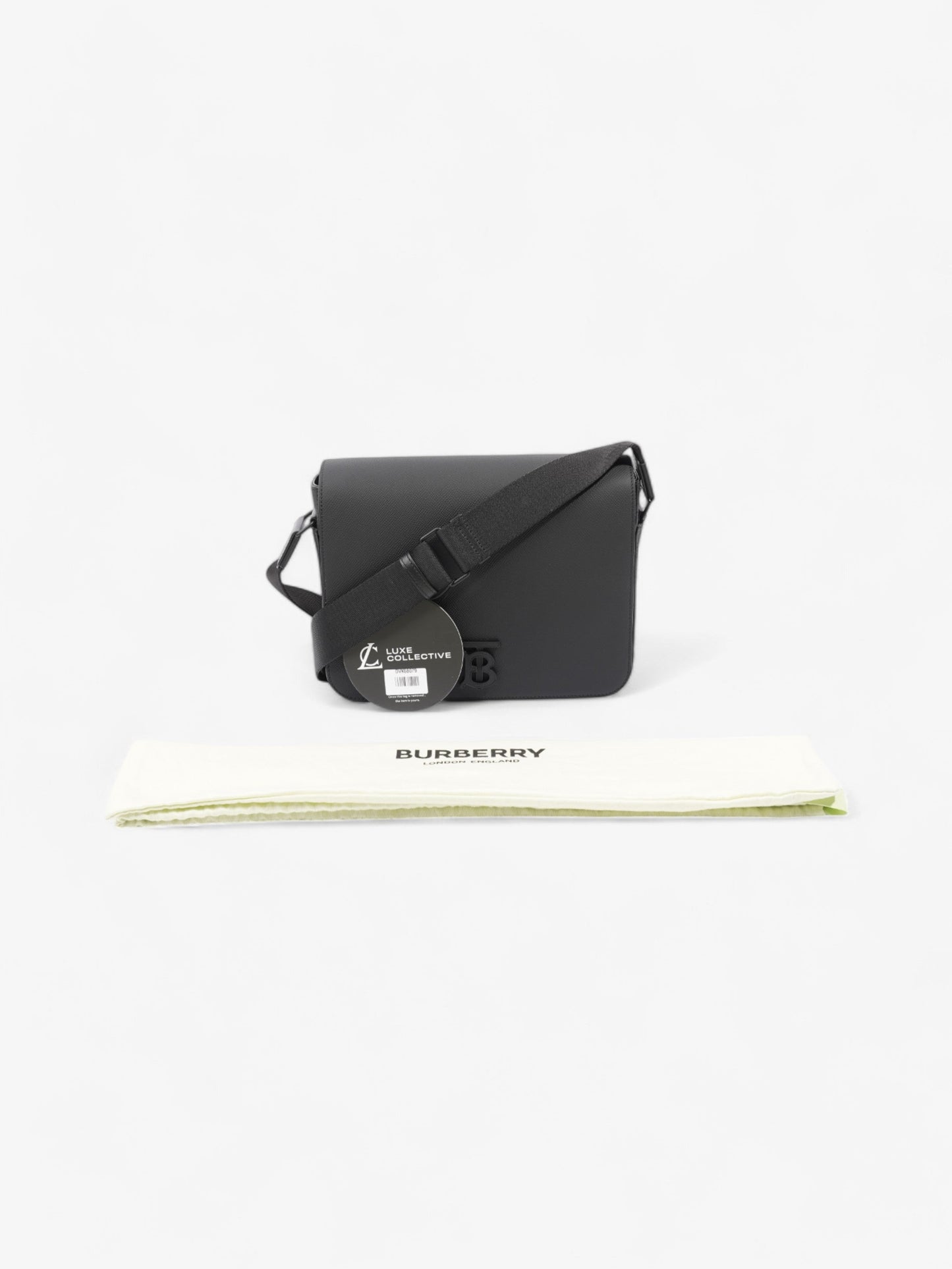 Burberry TB Alfred Black Grained Leather
