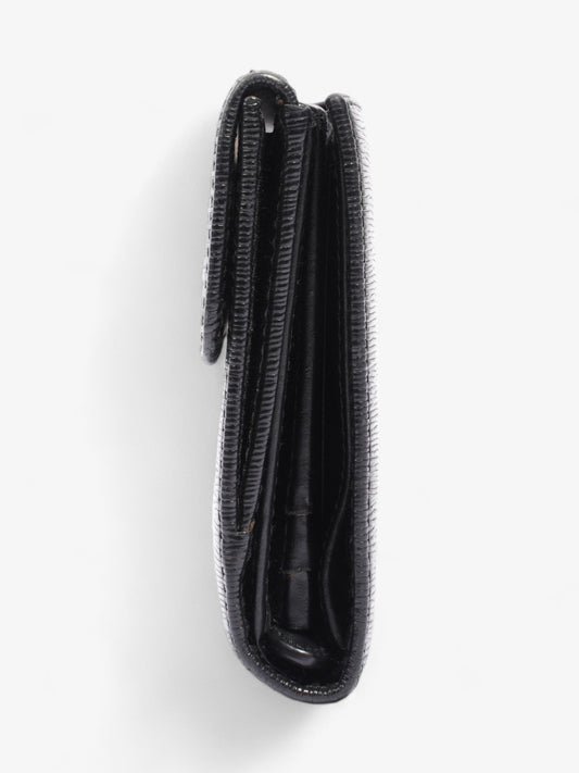 Prada Continental Flap Wallet Black Leather