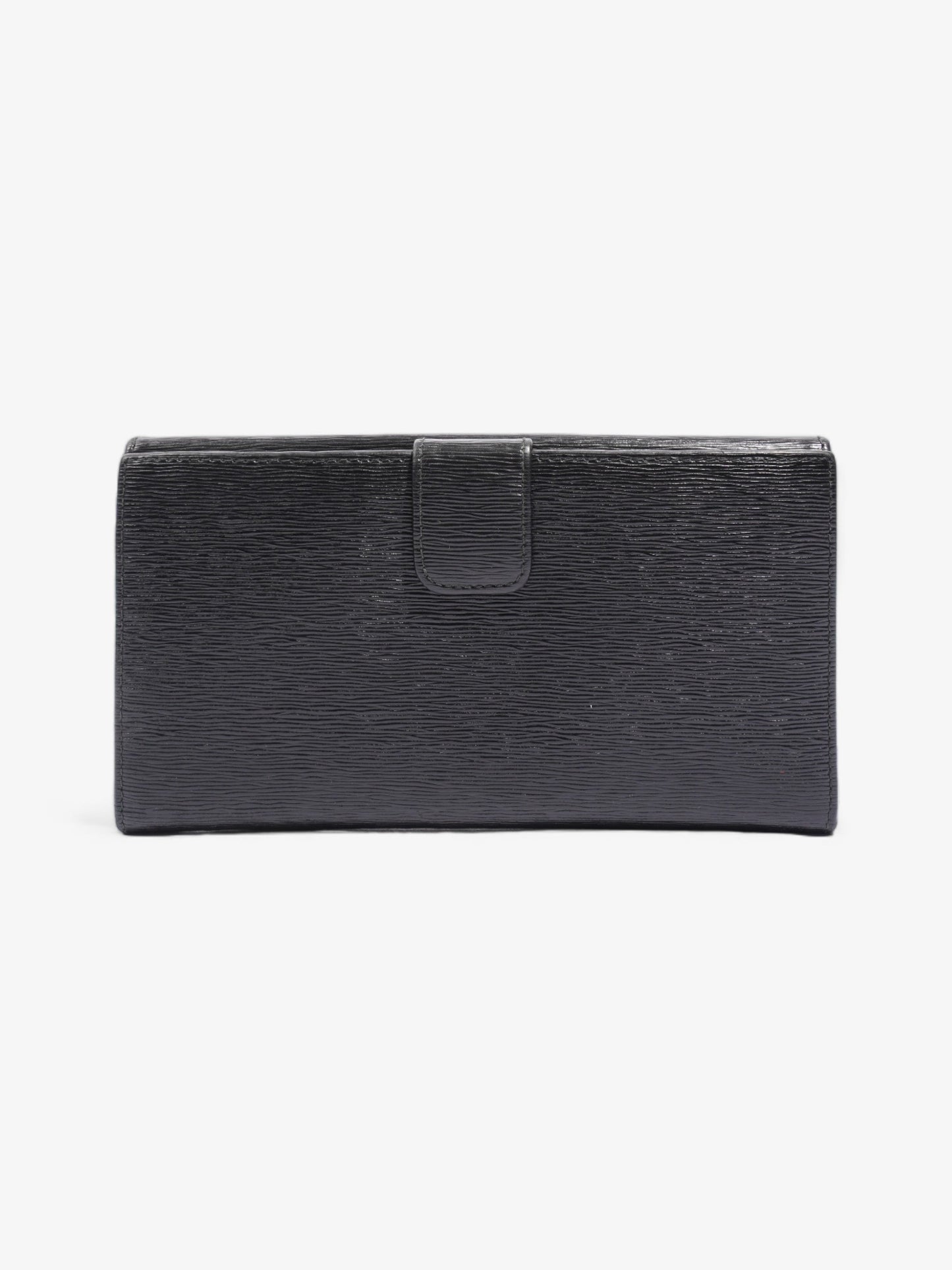 Prada Continental Flap Wallet Black Leather
